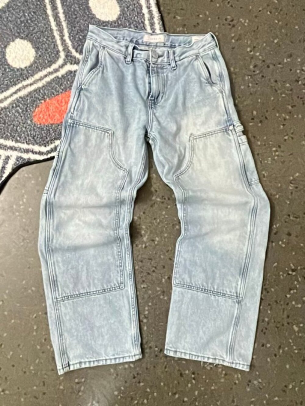 Pacsun Baggy Cargo Jeans Light Wash 28x30